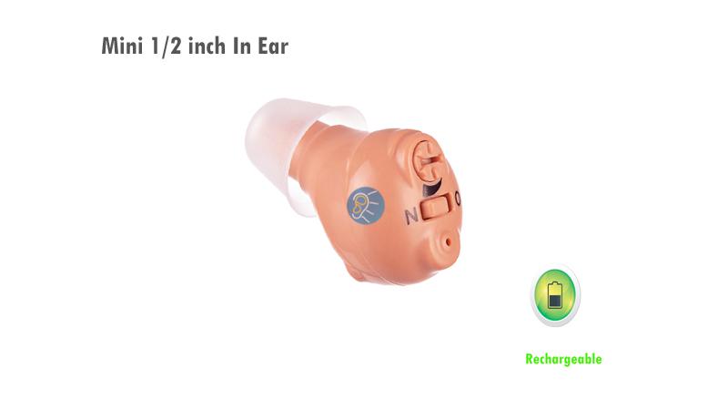 Solo mini audífonos recargables de 1/2 pulgada