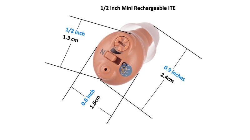 Solo mini audífonos recargables de 1/2 pulgada