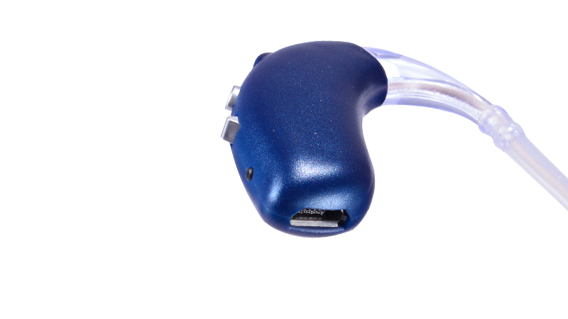 Moda azul tipo BTE nuevos audífonos recargables